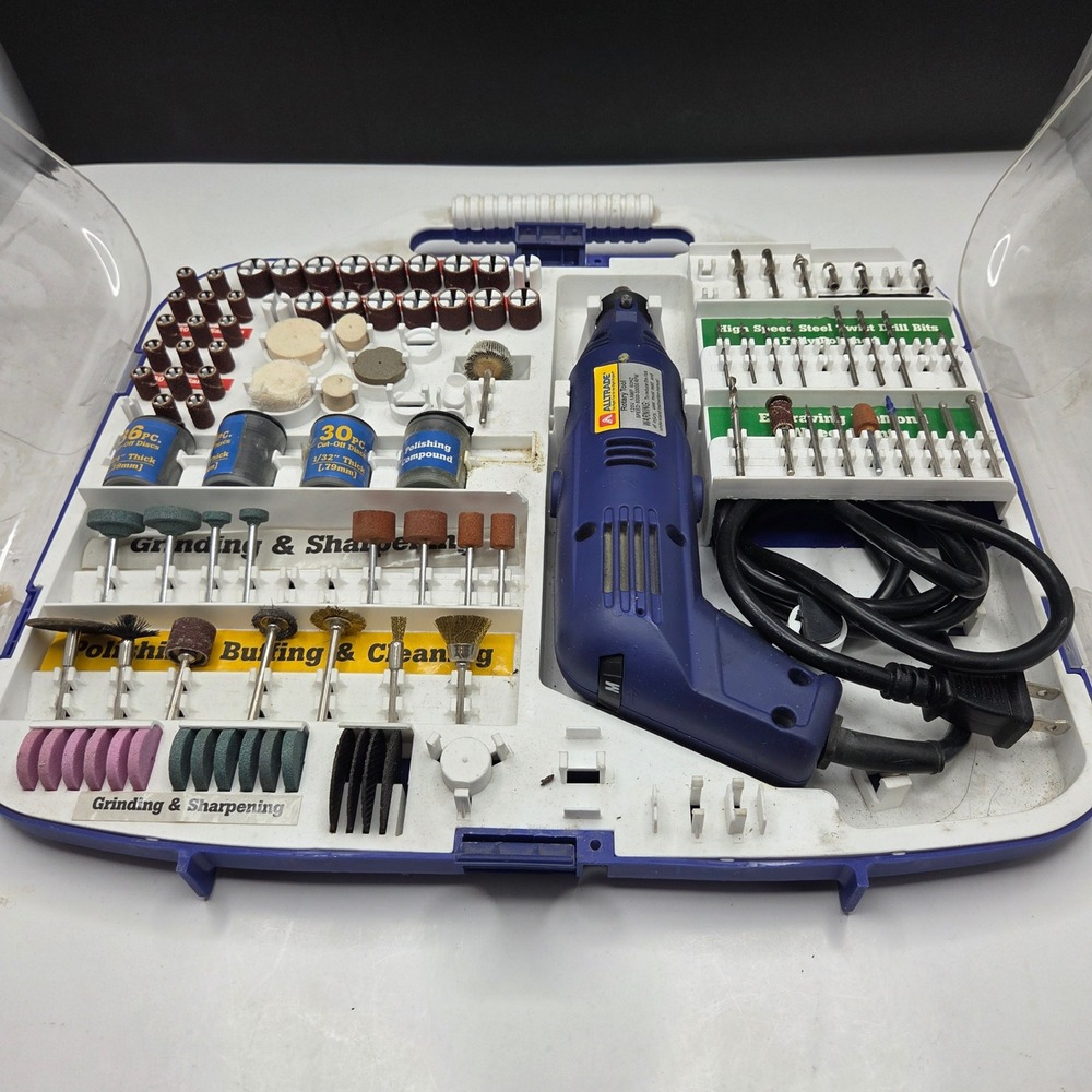 Alltrade Rotary Tool Kit Corded High Speed 8000-33000 RPM Blue with Case Bits